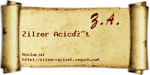 Zilzer Acicét névjegykártya